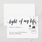 D'accompagnement Carte de détails de mariage Lumière de ma vie (Devant / Derrière)