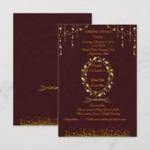 D'accompagnement Carte de détails de mariage Marron Doré (Devant / Derrière)