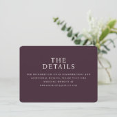 D'accompagnement Carte de détails de mariage Marron élégant avec Se (Debout devant)