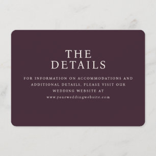 D'accompagnement Carte de détails de mariage Marron élégant avec Se