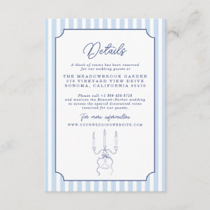 D'accompagnement Carte de détails de mariage minimaliste à rayures