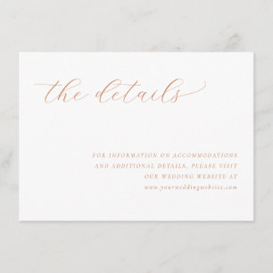 D'accompagnement Carte de détails de mariage minimaliste élégante e