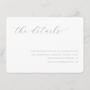 D'accompagnement Carte de détails de mariage minimaliste gris éléga