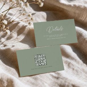D'accompagnement Carte de détails de mariage minimaliste vert sauge