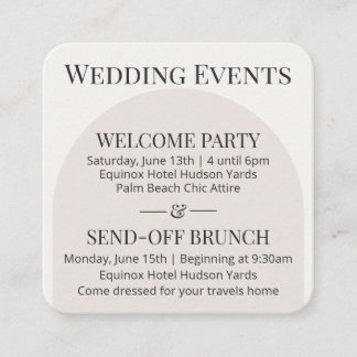 D'accompagnement Carte de détails de mariage Modern Arch