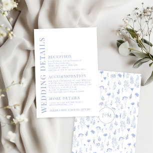 D'accompagnement Carte de détails de Mariage moderne bleu clair