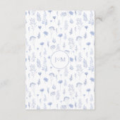 D'accompagnement Carte de détails de Mariage moderne bleu clair (Dos)