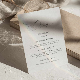 D'accompagnement Carte de détails de mariage moderne et élégant