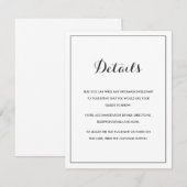 D'accompagnement Carte de détails de mariage moderne et élégant (Devant / Derrière)