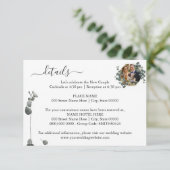 D'accompagnement Carte de détails de mariage modifiables avec photo (Debout devant)