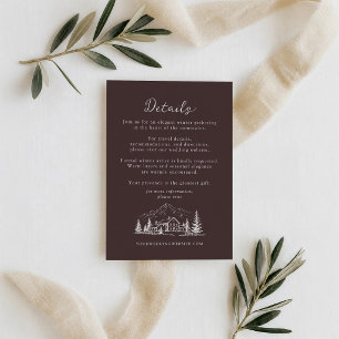D'accompagnement Carte de détails de mariage montagne Navy Espresso