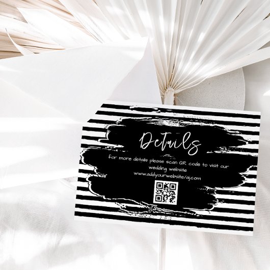 D'accompagnement Carte de détails de mariage QR Code noir et blanc