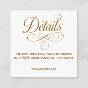 D'accompagnement Carte de détails de mariage QR en calligraphie dor