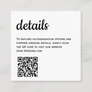 D'accompagnement Carte de détails de mariage QR noir moderne