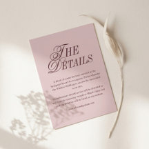 Carte de détails de mariage | Régence Mauve Bourgo