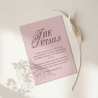 D'accompagnement Carte de détails de mariage | Régence Mauve Bourgo
