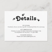 D'accompagnement Carte de détails de mariage rétro chic (Devant)
