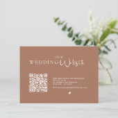 D'accompagnement Carte de détails de mariage rustique avec code QR (Debout devant)
