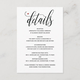 D'accompagnement Carte de détails de mariage rustique moderne v1