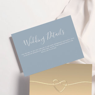 D'accompagnement Carte de détails de mariage simple en bleu poussié