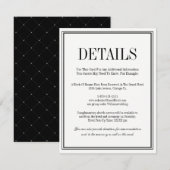 D'accompagnement Carte de détails de mariage simple et élégante (Devant / Derrière)