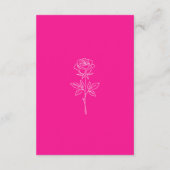 D'accompagnement carte de détails de mariage simple fuchsia rose (Dos)