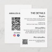 D'accompagnement Carte de détails de mariage simple moderne (Devant / Derrière)