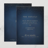 D'accompagnement Carte de détails de mariage simple pailletée Navy  (Devant / Derrière)