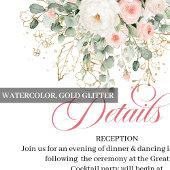 D'accompagnement Carte de détails de mariage Soft Blush Greenery