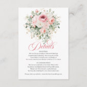 D'accompagnement Carte de détails de mariage Soft Blush Greenery (Devant)