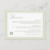 D'accompagnement Carte de détails de mariage vert olive clair (Devant)