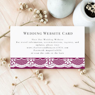 D'accompagnement Carte de détails de mariage White Lace Plum