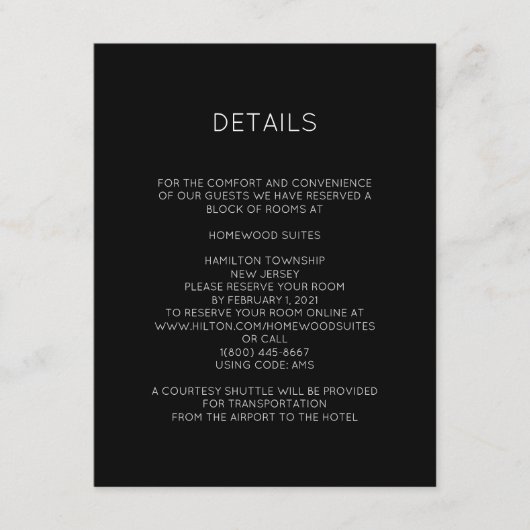 D'accompagnement Carte de détails de monogramme moderne (Devant)