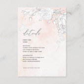 D'accompagnement Carte de détails de réception florale rose moderne (Devant)