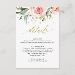 D'accompagnement Carte de détails de roses rose rousse rustique euc