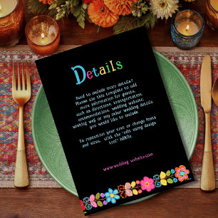 D'accompagnement Carte de détails d'encadrement floral mexicain mod