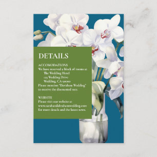 D'accompagnement Carte de détails d'encart d'orchidées blanches sur