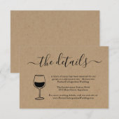 D'accompagnement Carte de détails d'informations sur le vin (Devant / Derrière)