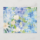 D'accompagnement Carte de détails du Mariage Blue Green Hydrangea F (Dos)