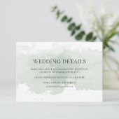D'accompagnement Carte de détails du mariage d'aquarelle verte Abst (Debout devant)