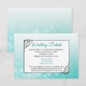 D'accompagnement Carte de détails du Mariage de bulles turquoises (Devant / Derrière)