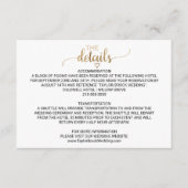 D'accompagnement Carte de détails du Mariage de calligraphie or sim (Devant)