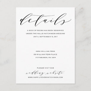 D'accompagnement Carte de détails du Mariage de calligraphie romant