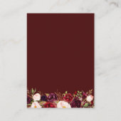 D'accompagnement carte de détails du mariage de code ou de bordeaux (Dos)