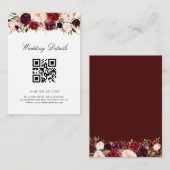 D'accompagnement carte de détails du mariage de code ou de bordeaux (Devant / Derrière)