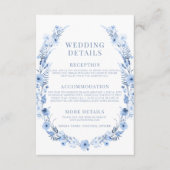 D'accompagnement Carte de détails du mariage de couronne bleu fleur (Devant)