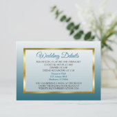 D'accompagnement Carte de détails du Mariage de dégradé bleu et or (Debout devant)