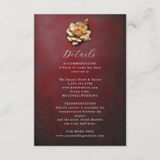 D'accompagnement Carte de détails du mariage de fleur métallique ru