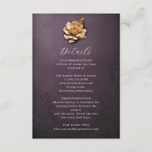 D'accompagnement Carte de détails du mariage de fleur métallique ru