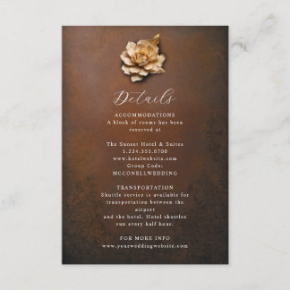 D'accompagnement Carte de détails du mariage de fleur métallique ru